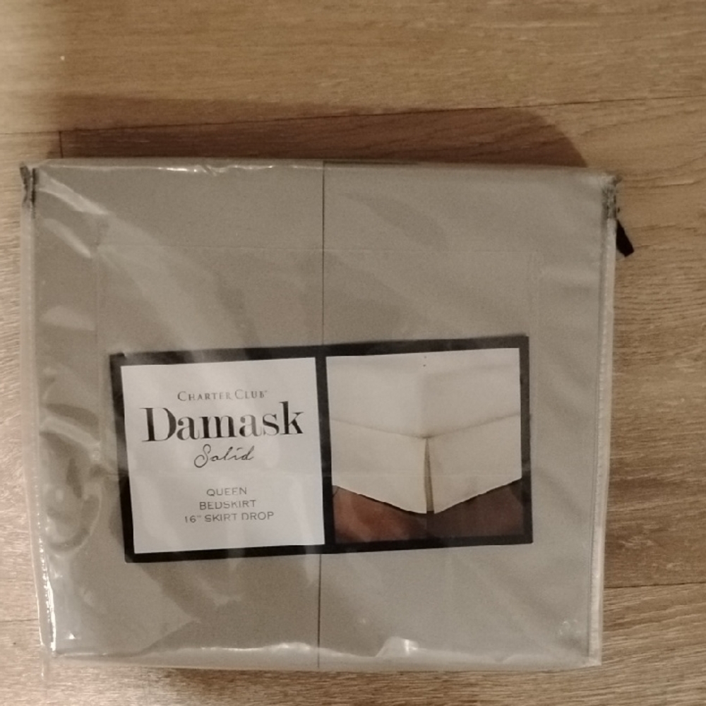 Charter Club Damask Solid Bedskirt - Gray